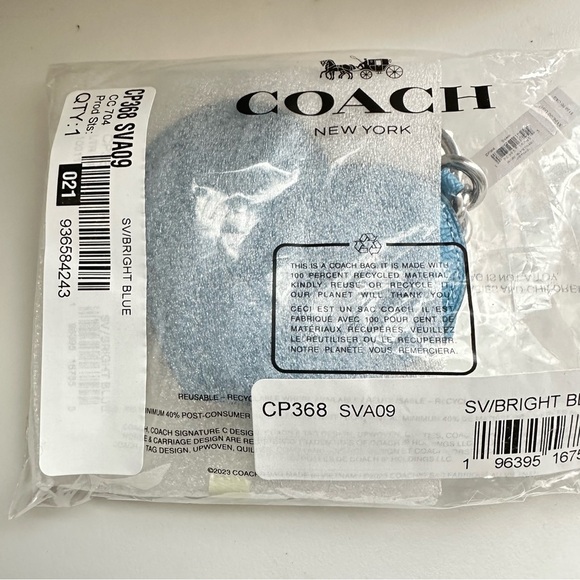 Coach Heart Bag Charm NWT Style CP368 in Bright Blue - Picture 7 of 8